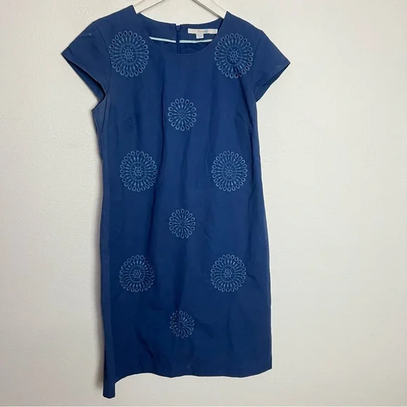 boden blue embroidered dress Boden Women's Octavia Cotton Dress in White main image 1